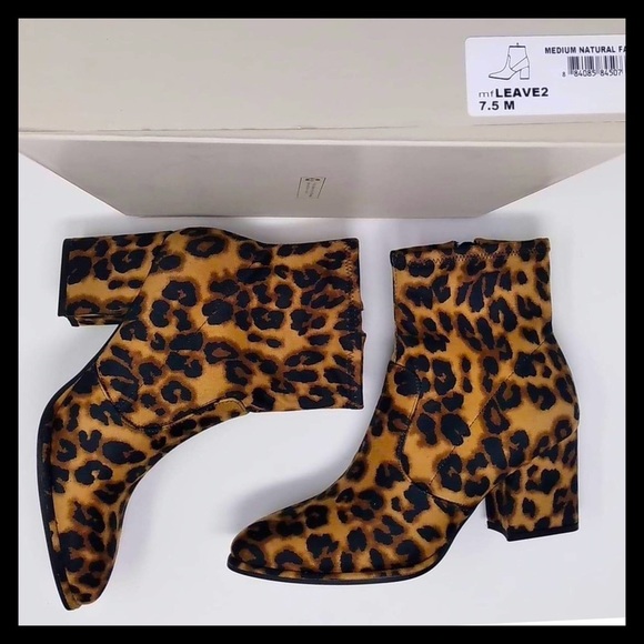 MARC FISHER Leopard Leave2 Block Heel Stretch Bootie - Picture 10 of 14